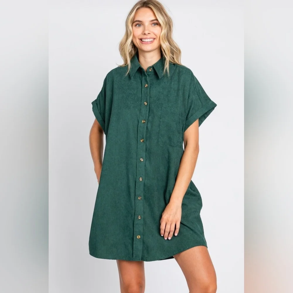 Green Button-Up Shirt - Picture 2 of 13